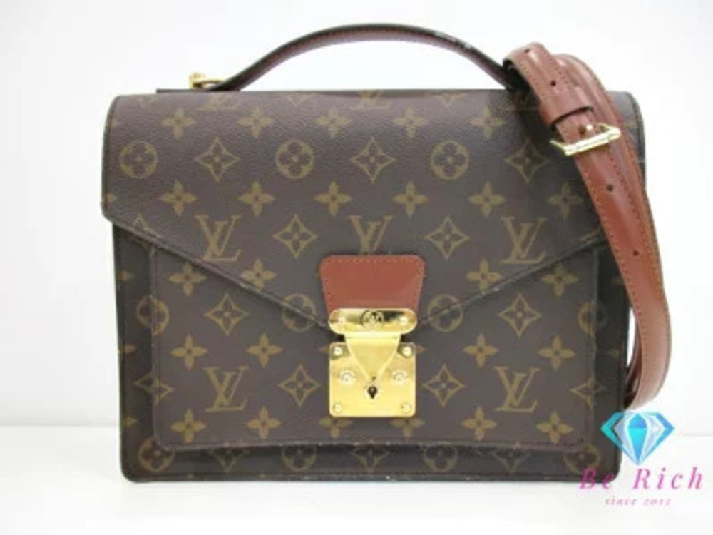 Louis Vuitton Handbag shoulder bag Monogram Monceau brown leather LV business